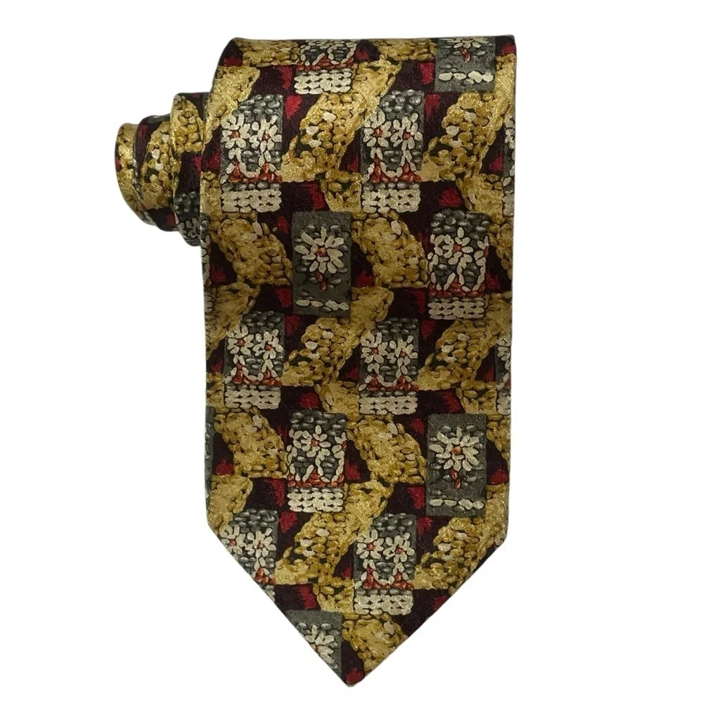 Ermenegildo Zegna Silk Daisy Geometric Luxury Professional Old Money Tie
